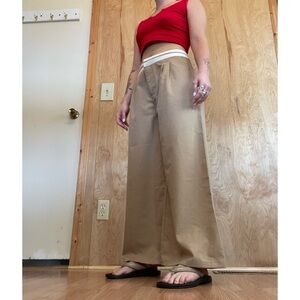 Wide Leg Tan Pants